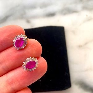 Real Ruby & diamond earrings- will NOT discount below $100! *last chance*